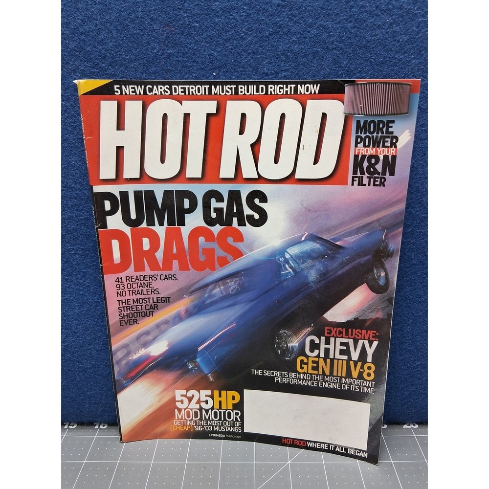 Hot Rod Magazine August 2004 Pump Gas Drags Chevy Gen III V8 Mustang Tech